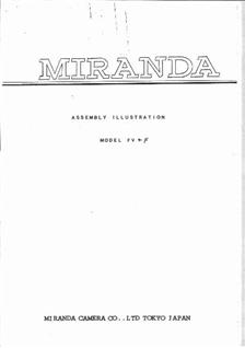 Miranda F manual. Camera Instructions.